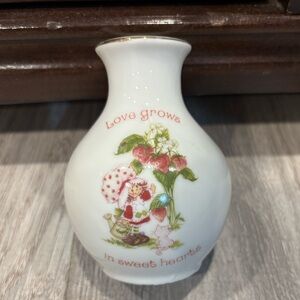 Strawberry Shortcake Bud Vase with Heartfelt Design